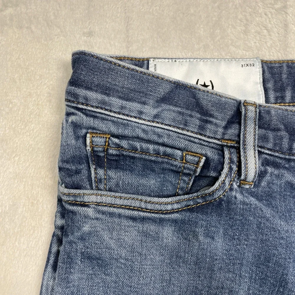 Banana Republic Slim Fit Jeans Mens 31x32 Blue Distressed Stretch Denim